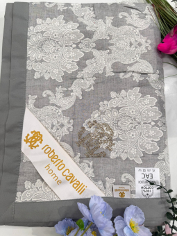 Хлопковое покрывало Roberto Cavalli 200х230, PRC2023-24 Восток серый
